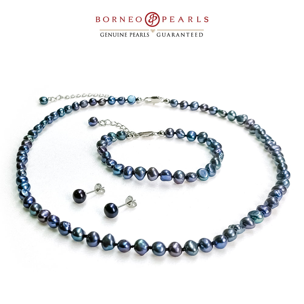 Baroque Pearl Set - Necklace + Earring + Bracelet Set