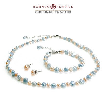 Baroque Pearl Set - Necklace + Earring + Bracelet Set