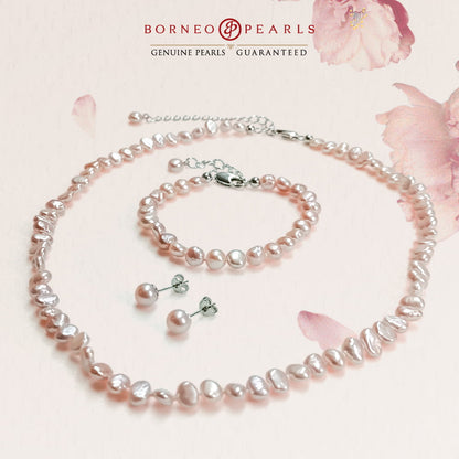 Baroque Pearl Set - Necklace + Earring + Bracelet Set