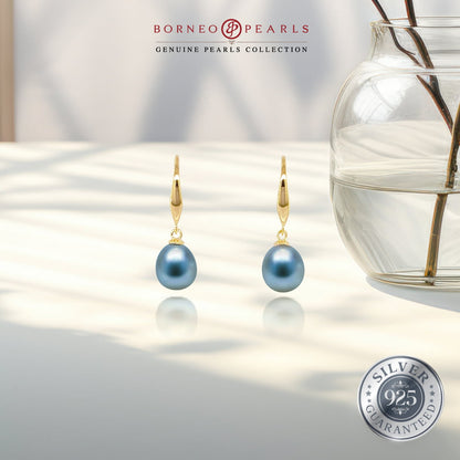 Classic Drop Pearl Earrings in 925 Silver