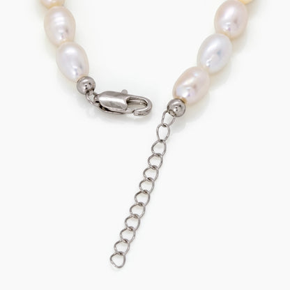Classic White Rice Pearl Bracelet – 6–7mm