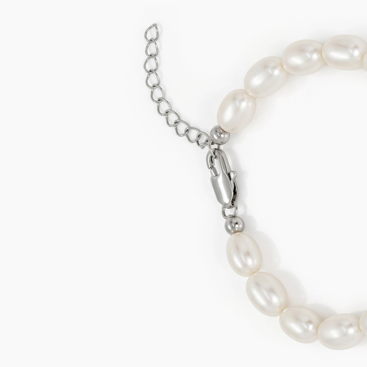 Classic White Rice Pearl Bracelet – 6–7mm