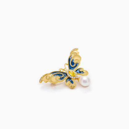 Butterfly Pearl Brooch