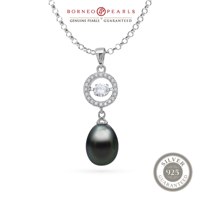 Silver Heartbeat Dancing Pearl Pendant