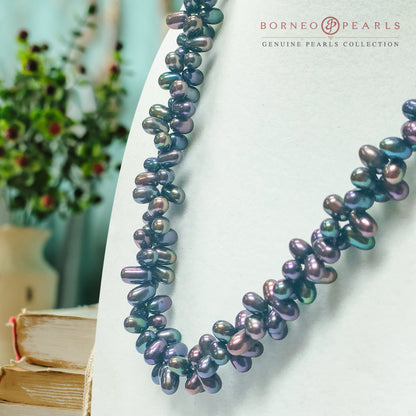 Drop Pearl Twisted Necklace