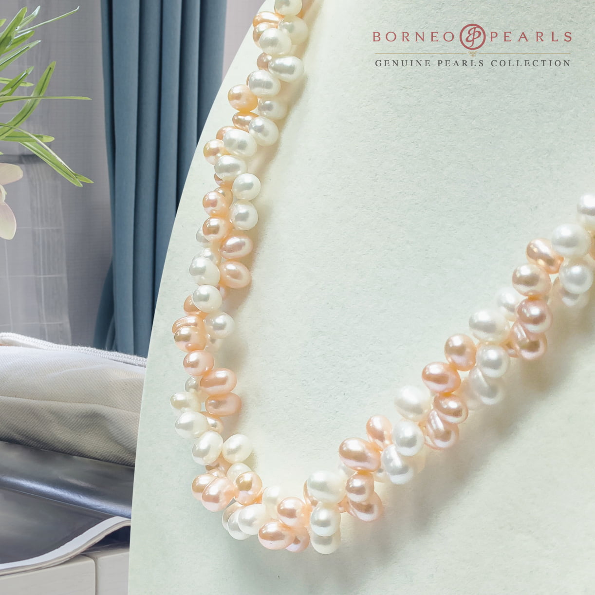 Drop Pearl Twisted Necklace