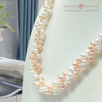 Drop Pearl Twisted Necklace