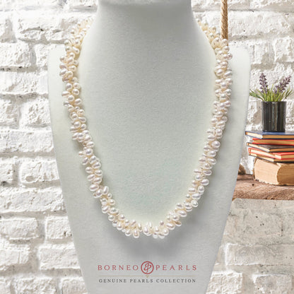 Drop Pearl Twisted Necklace