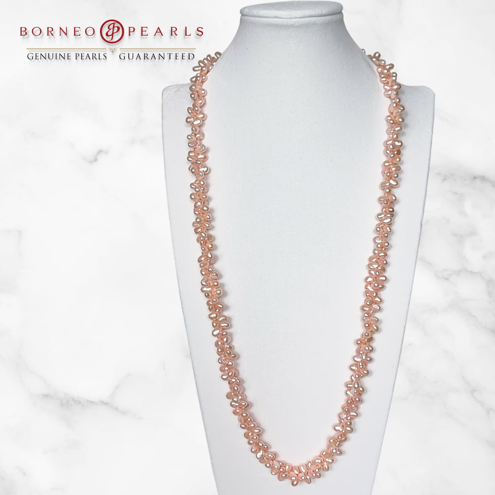 30 Inch Dual Twisted Baroque Pearl Necklace