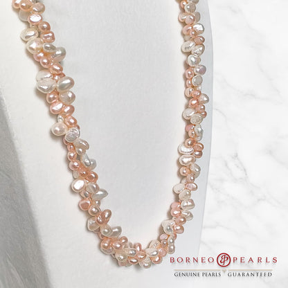 30 Inch Dual Twisted Baroque Pearl Necklace