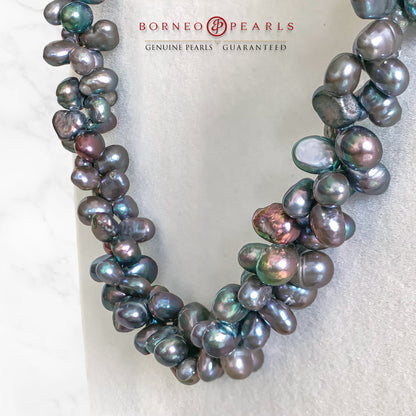 30 Inch Dual Twisted Baroque Pearl Necklace