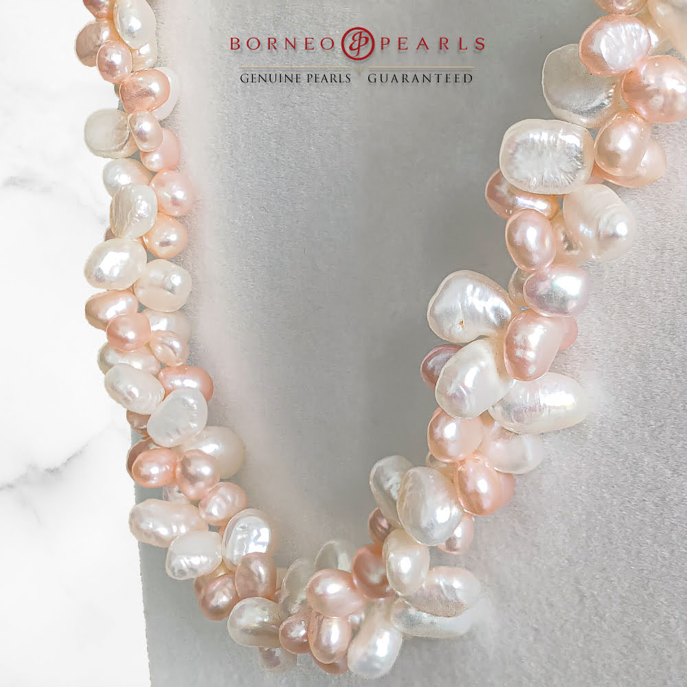 30 Inch Dual Twisted Baroque Pearl Necklace