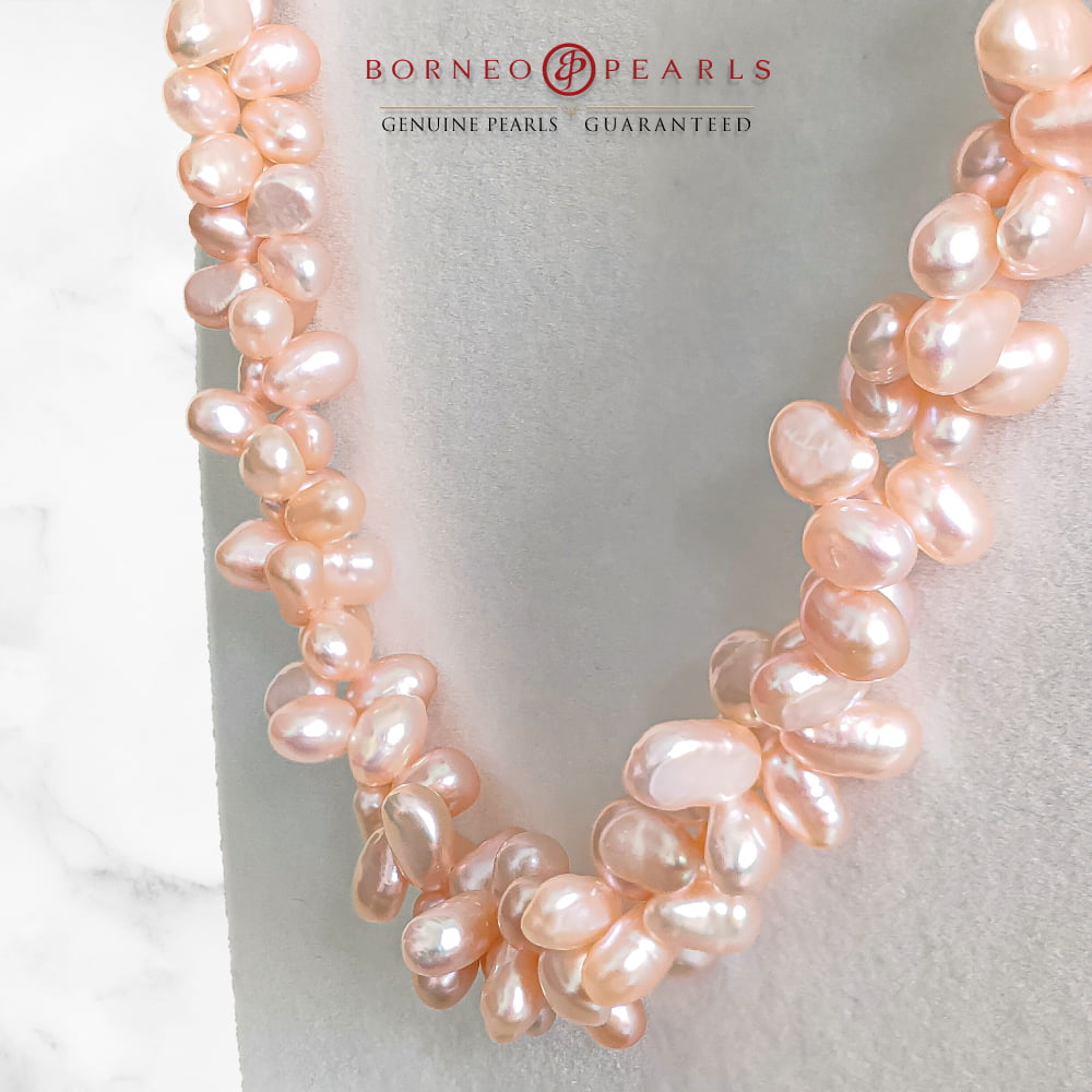 30 Inch Dual Twisted Baroque Pearl Necklace