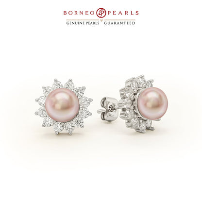 Floral Halo Pearl Earrings