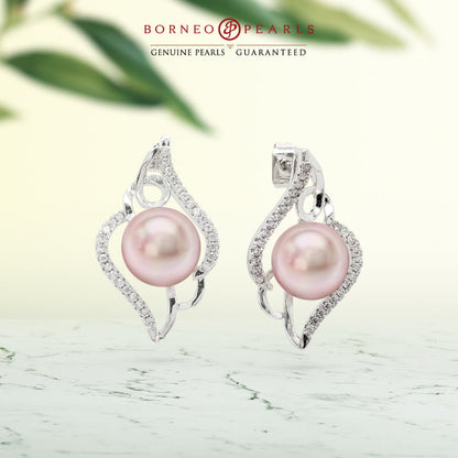 Precious Leaf Pearl Earrings