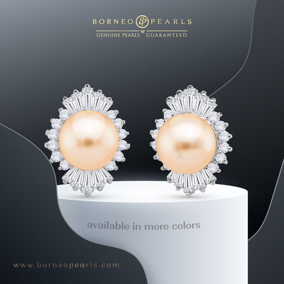 Sunburst Freshwater Pearl Stud Earring