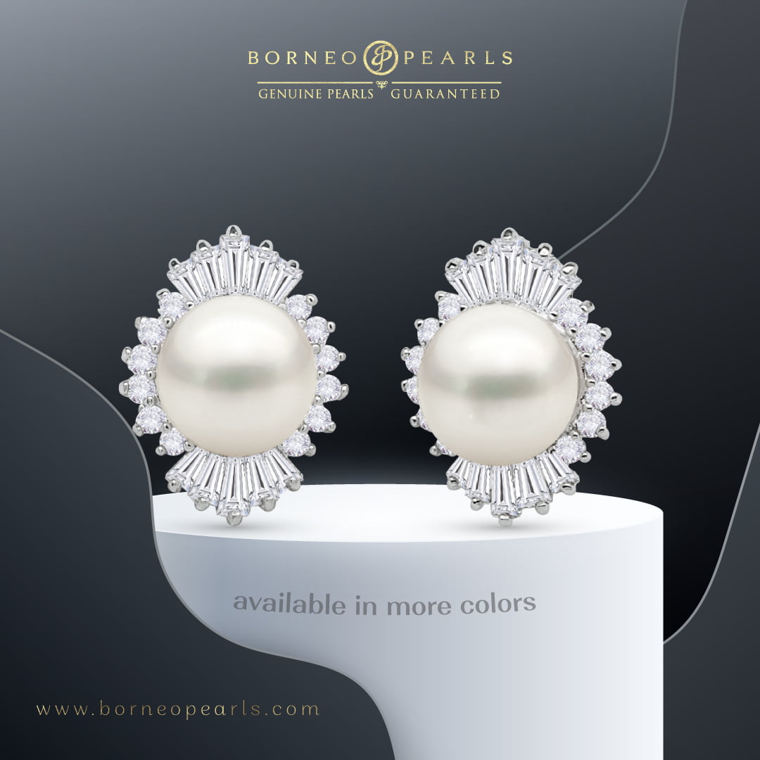 Sunburst Freshwater Pearl Stud Earring