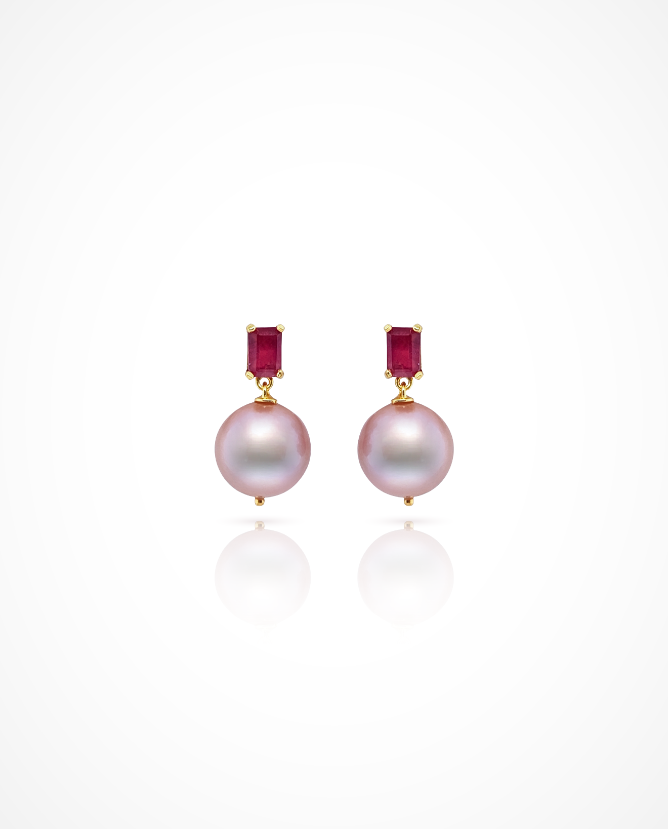 Ruby & 11-13mm Off Round Pearl in 925 Silver