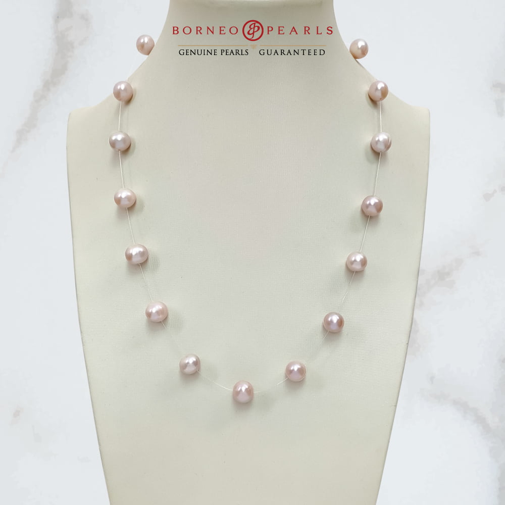 9-10mm Floating Pearl Necklace