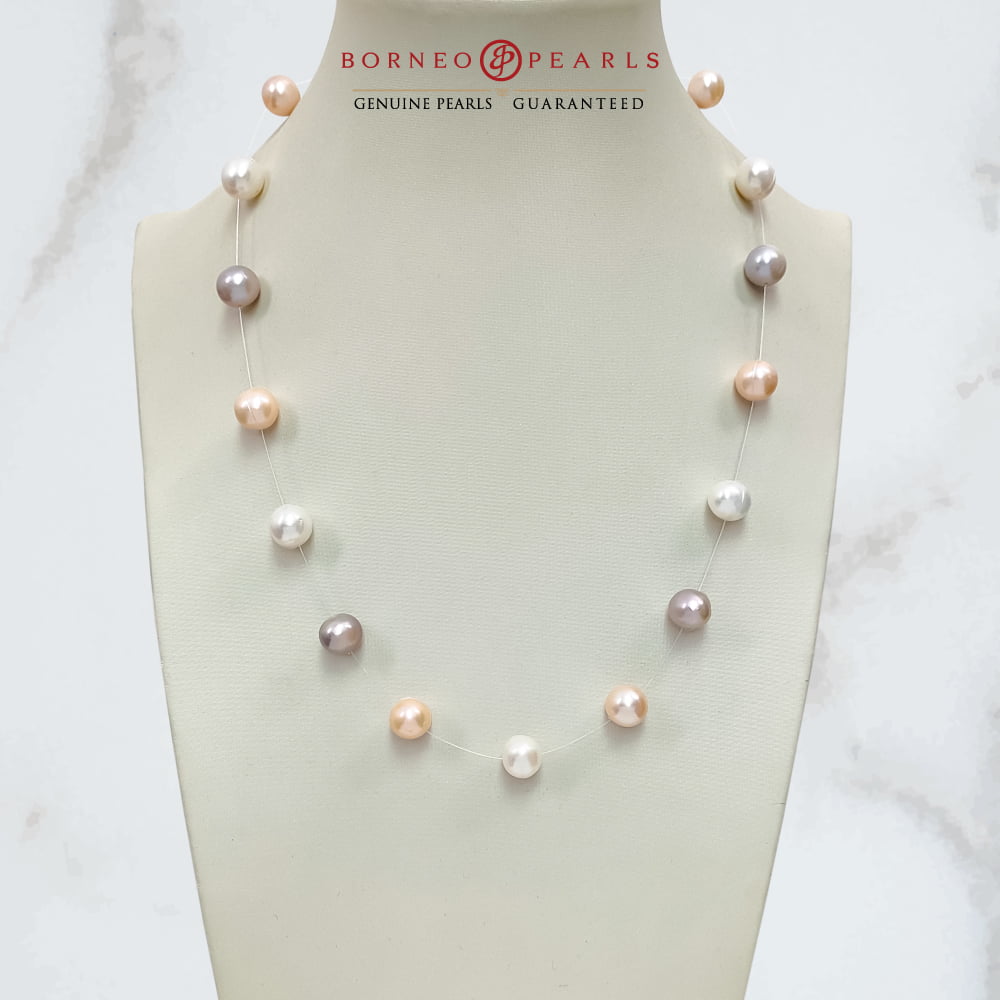 9-10mm Floating Pearl Necklace