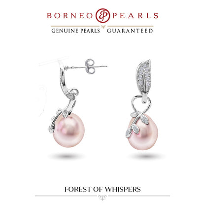 forest of whispers pearl pendant and earring set