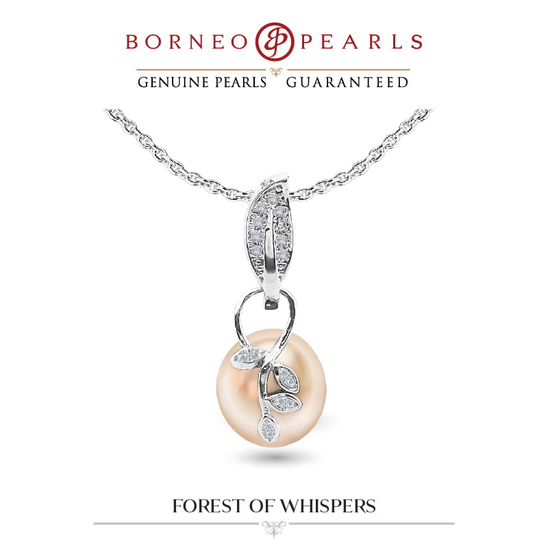 forest of whispers pearl pendant and earring set