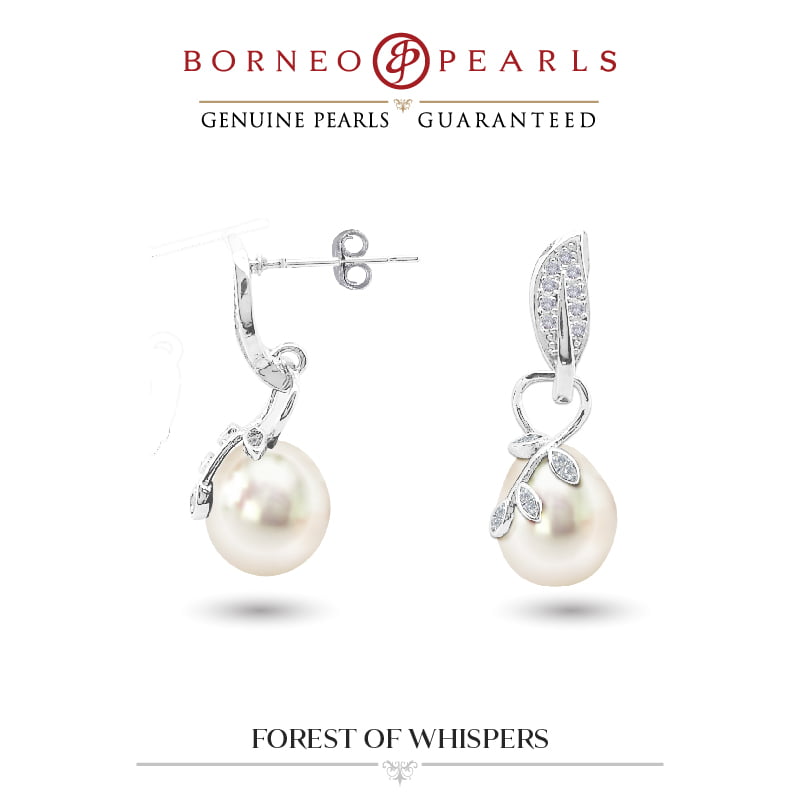 forest of whispers pearl pendant and earring set