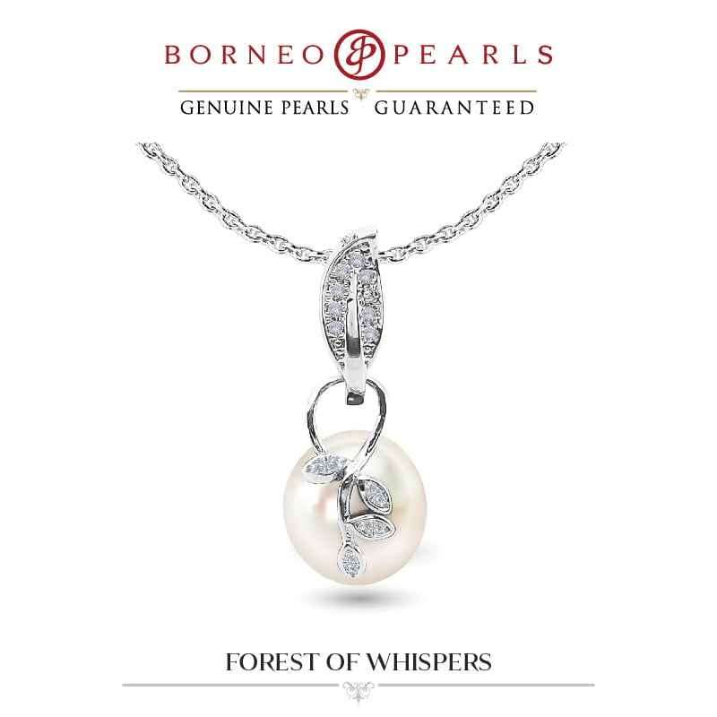 forest of whispers pearl pendant and earring set