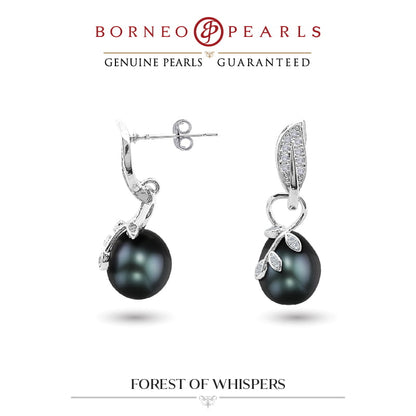 forest of whispers pearl pendant and earring set