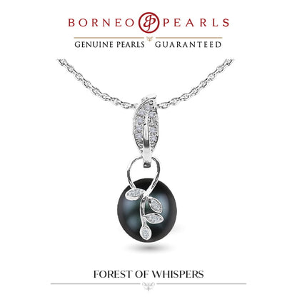 forest of whispers pearl pendant and earring set