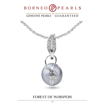 forest of whispers pearl pendant and earring set