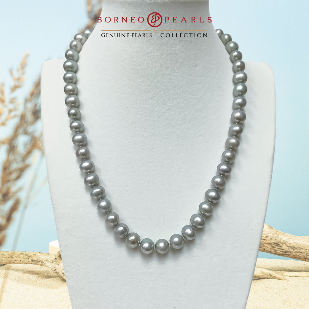 9-10mm Grey Pearl Necklace