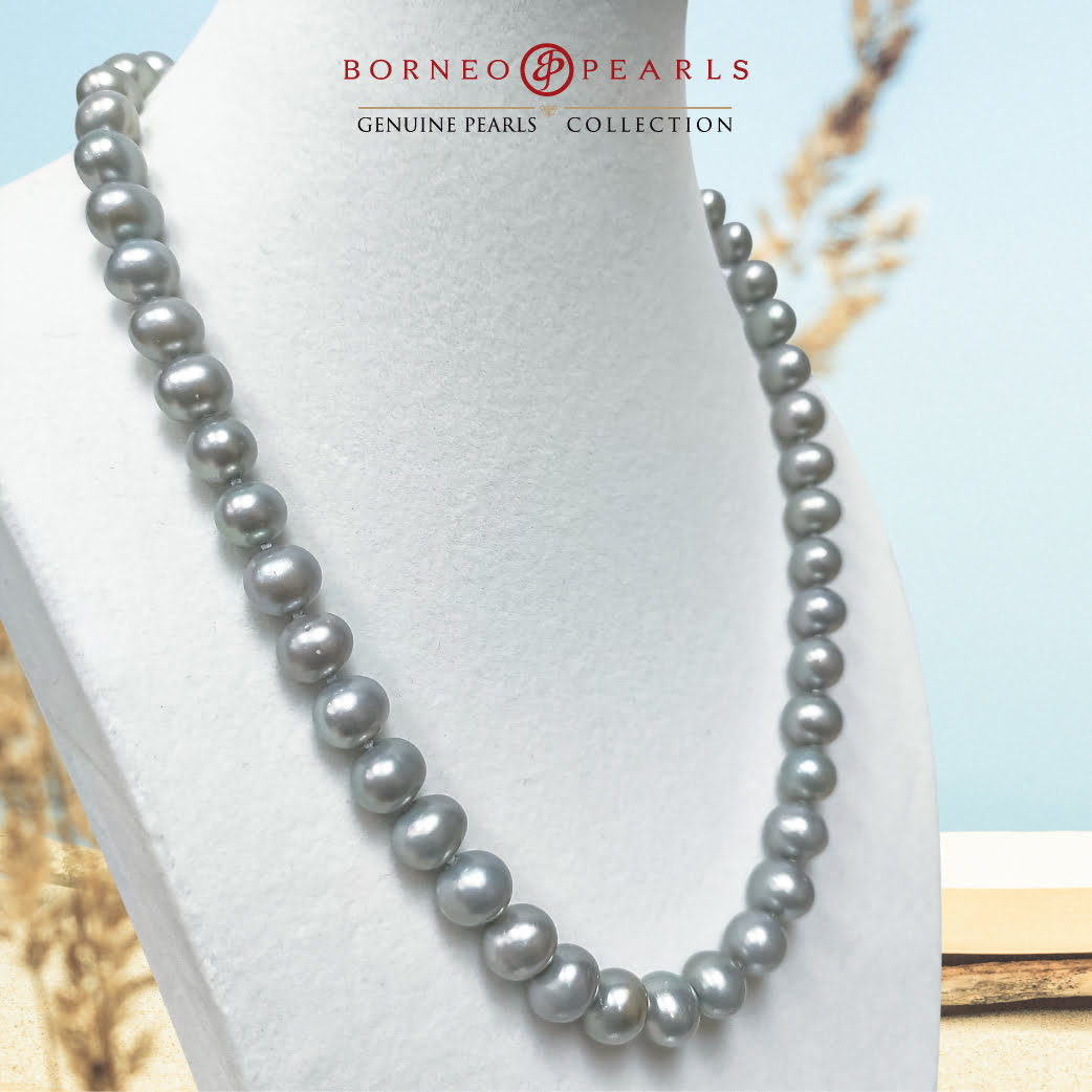 9-10mm Grey Pearl Necklace