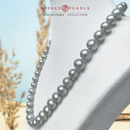 9-10mm Grey Pearl Necklace