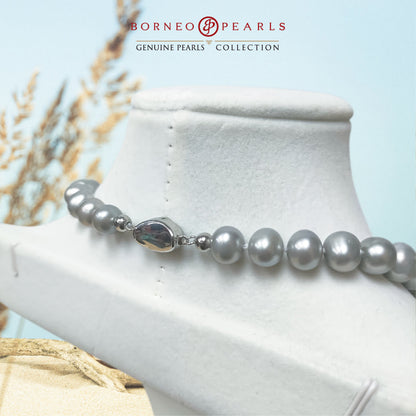 9-10mm Grey Pearl Necklace