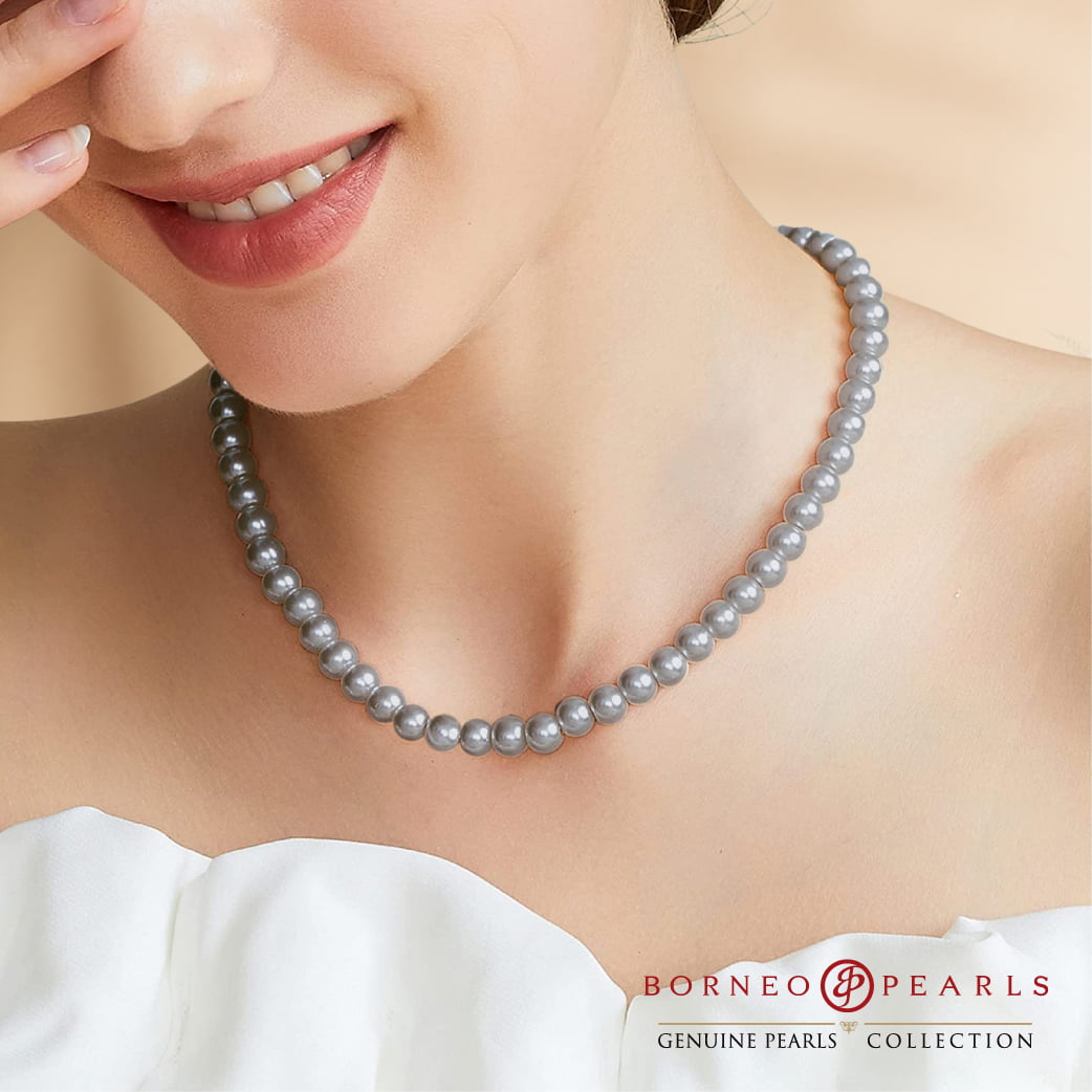 9-10mm Grey Pearl Necklace