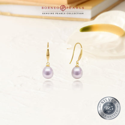 Classic Drop Pearl Earrings in 925 Silver