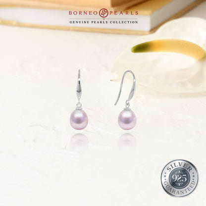 Classic Drop Pearl Earrings in 925 Silver