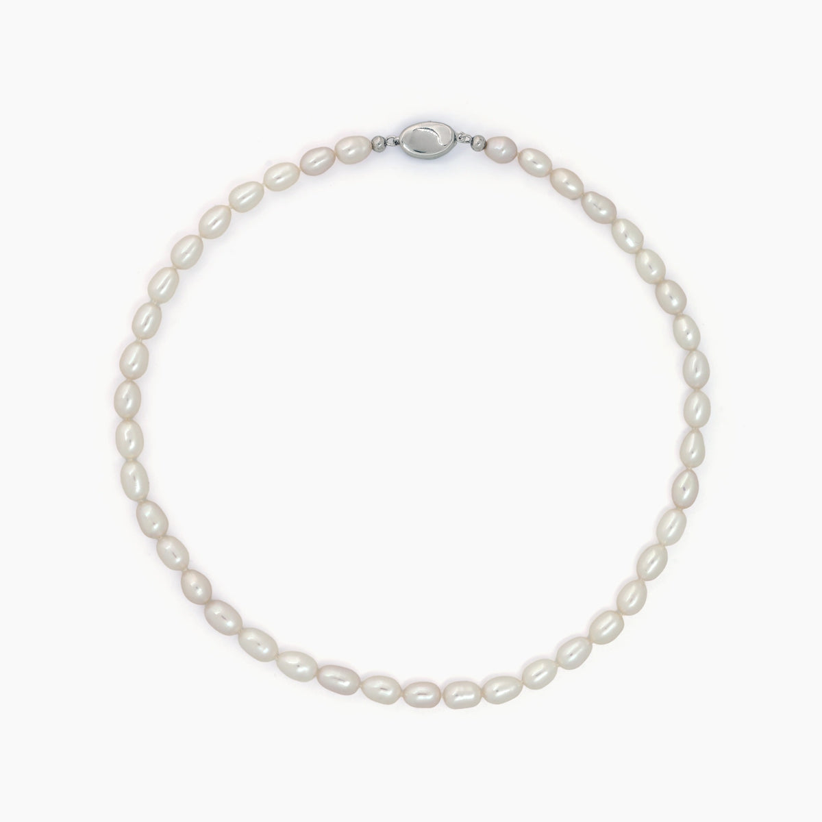 Classic White Rice Pearl Necklace 6–7mm