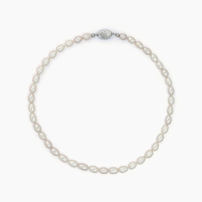 Classic White Rice Pearl Necklace 6–7mm