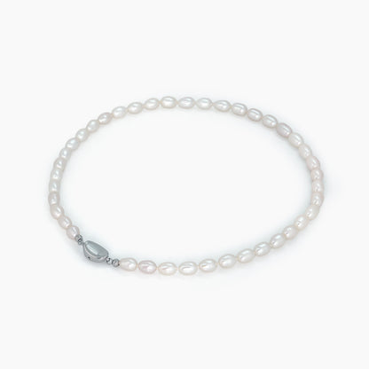 Classic White Rice Pearl Necklace 6–7mm