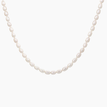 Classic White Rice Pearl Necklace 6–7mm