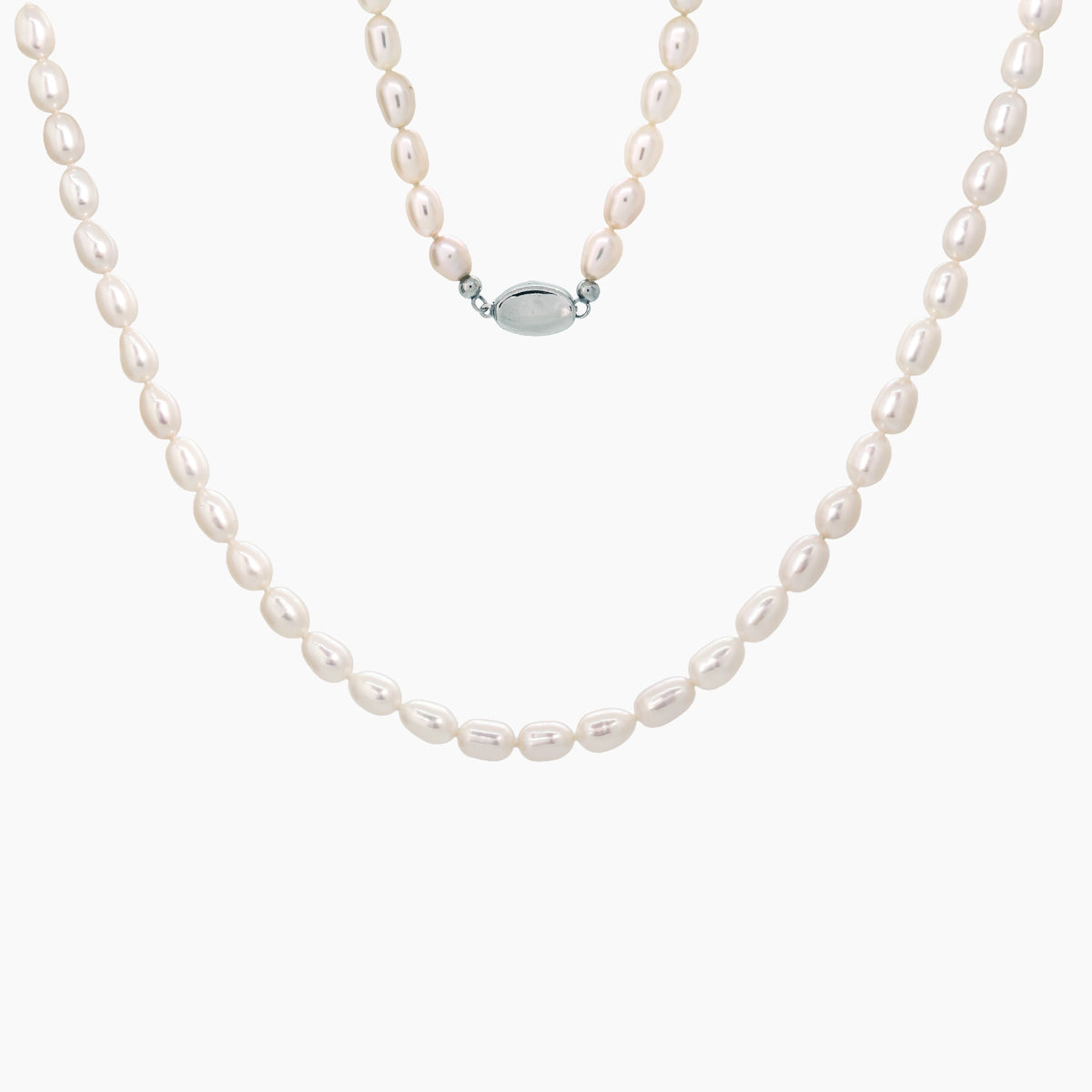 Classic White Rice Pearl Necklace 6–7mm