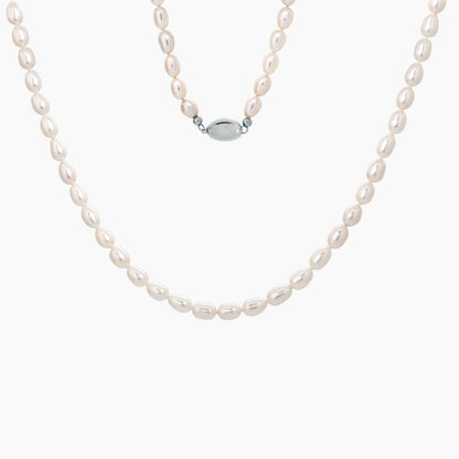Classic White Rice Pearl Necklace 6–7mm