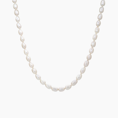 Classic White Rice Pearl Necklace 6–7mm