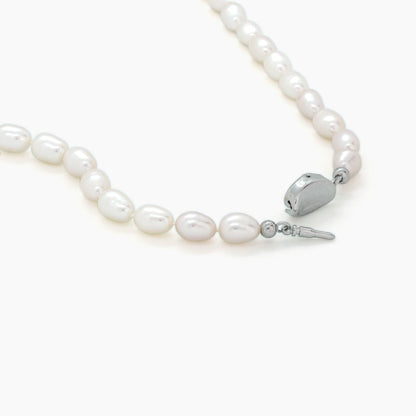 Classic White Rice Pearl Necklace 6–7mm