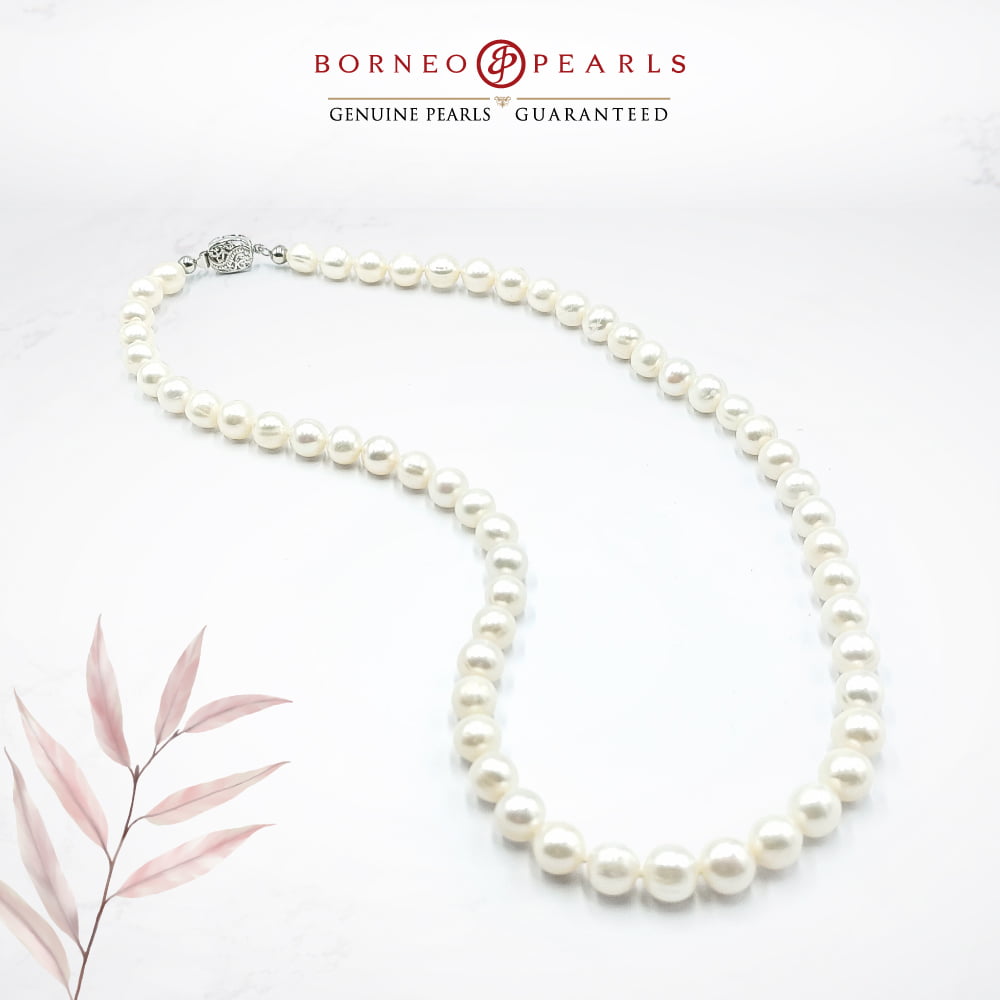 21- INCHES,9-10MM PEARL NECKLACE