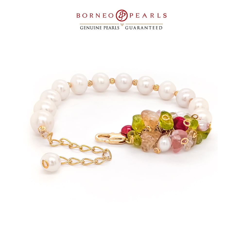 Pearls With Assorted Gemstone Bracelet