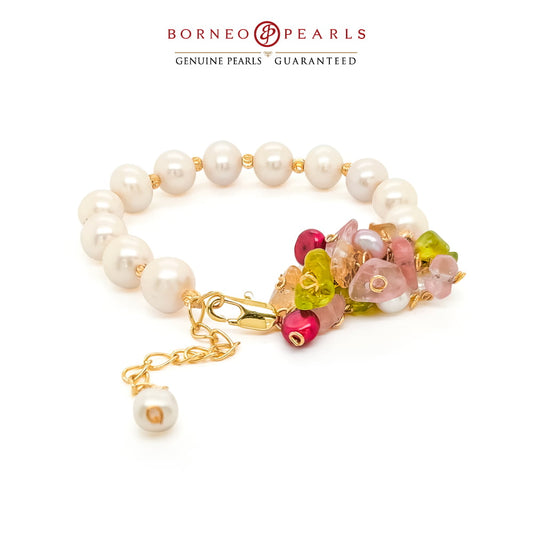 Pearls With Assorted Gemstone Bracelet