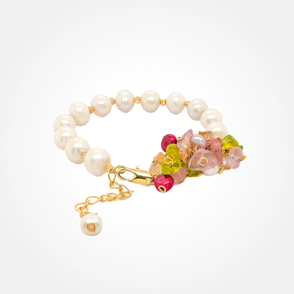 Pearls With Assorted Gemstone Bracelet